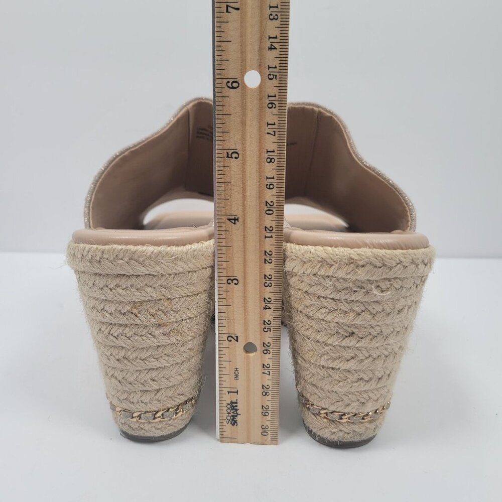 Karl Lagerfeld Paris Corissa Women's Beige Wedge Slip On Sandal US Size 11M - Picture 7 of 9